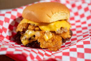 The Giving Kitchen Burger - Smashed, Scattered, Covered and Smothered